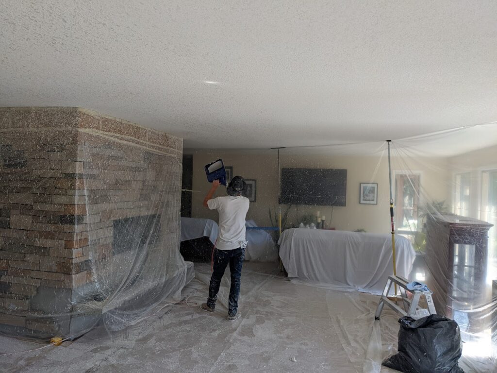 Blending in texture ceiling on a renovation